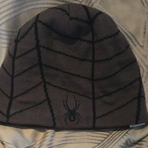 Spyder Men's Black and Brown Knit Beanie